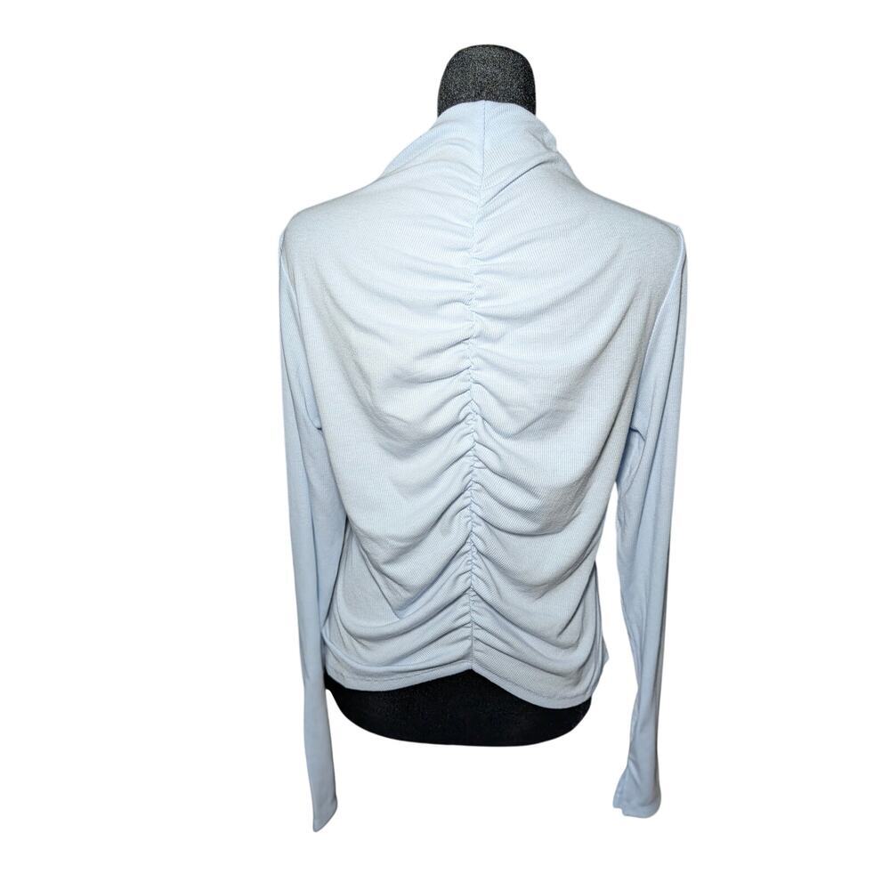 Old Navy UltraLite Go-Dry Women's Large Light Blue Cowl Neck Ruched Back Top